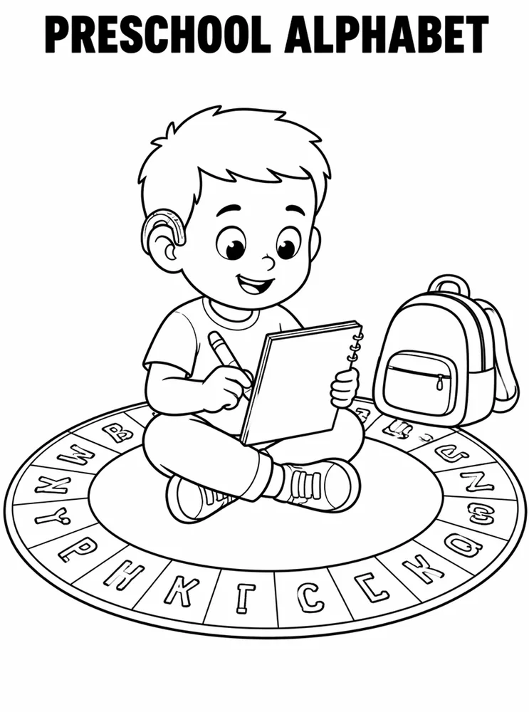 Preschool Back to School Preschool Alphabet Carpet printable coloring page