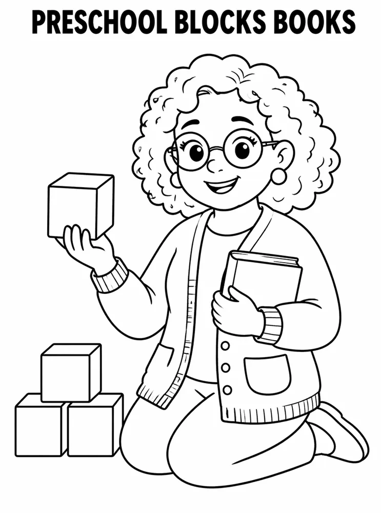 Preschool Back to School Preschool Blocks And Books printable coloring page