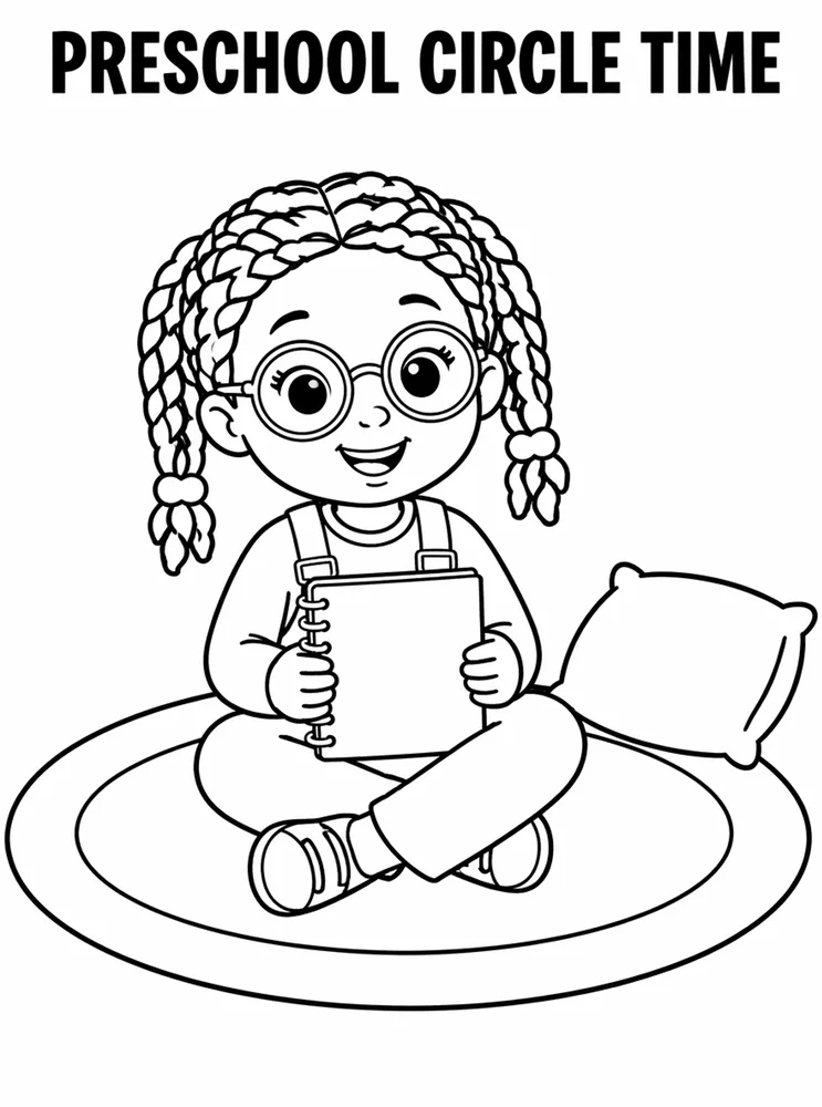 Preschool Back to School Preschool Circle Time Rug printable coloring page