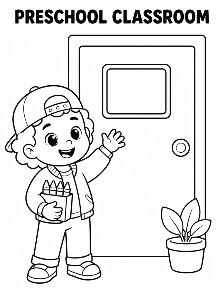 Preschool Back to School Preschool Classroom Door printable coloring page