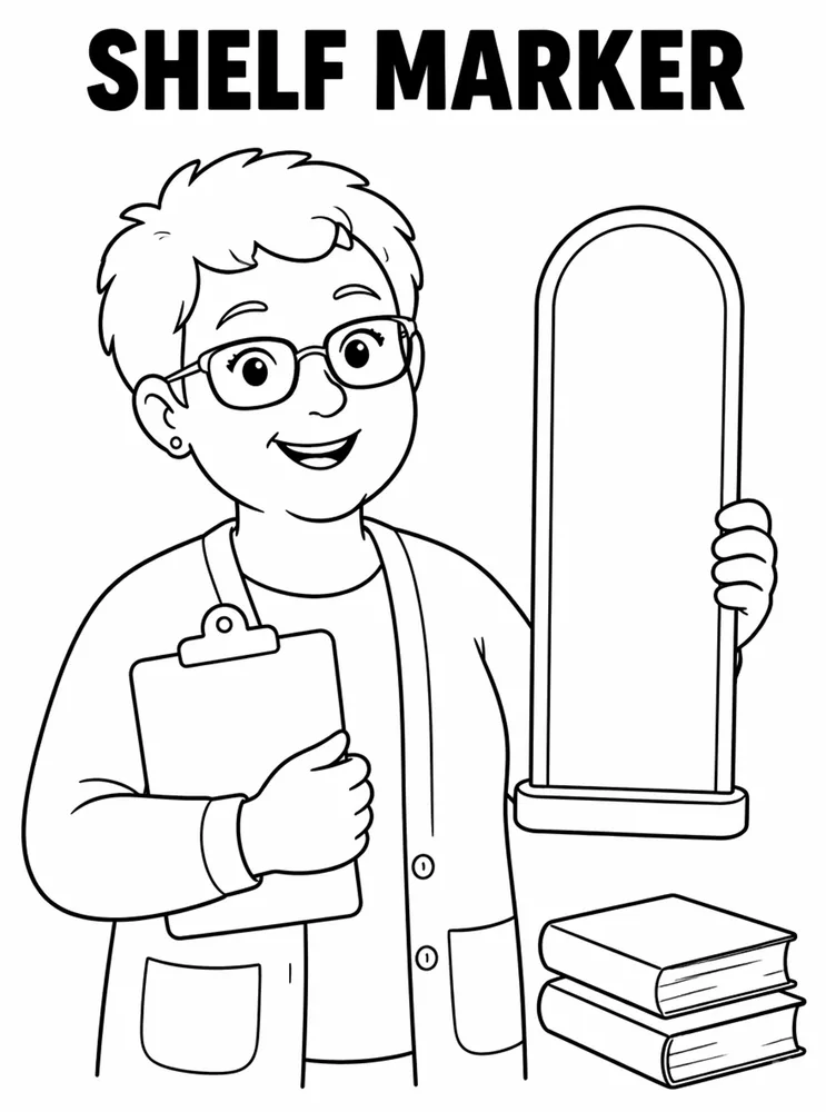 School Library and Reading Routines Shelf Marker printable coloring page