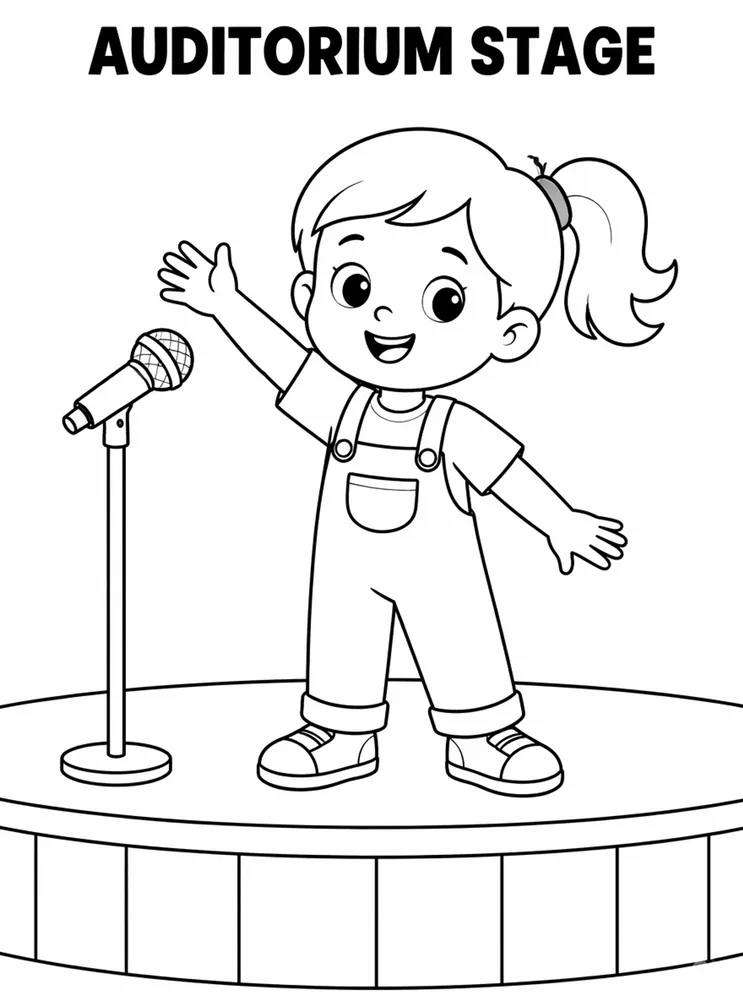 School Places and Campus Tour Auditorium Stage printable coloring page