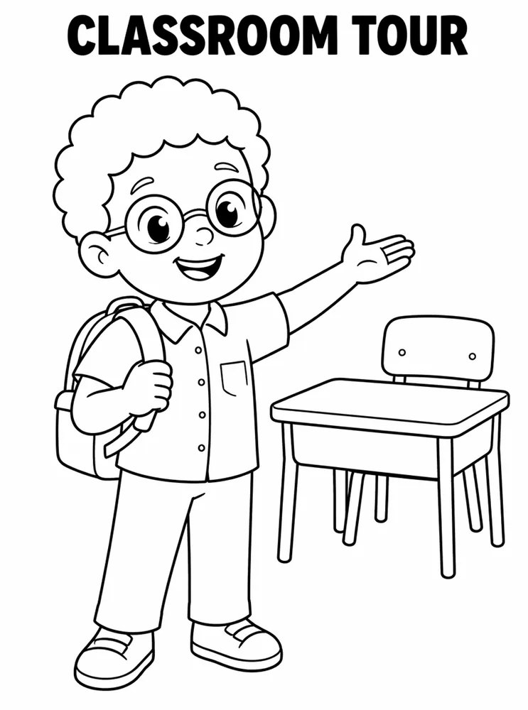 School Places and Campus Tour Classroom Tour printable coloring page