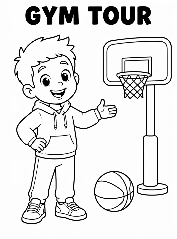 School Places and Campus Tour Gym Tour printable coloring page