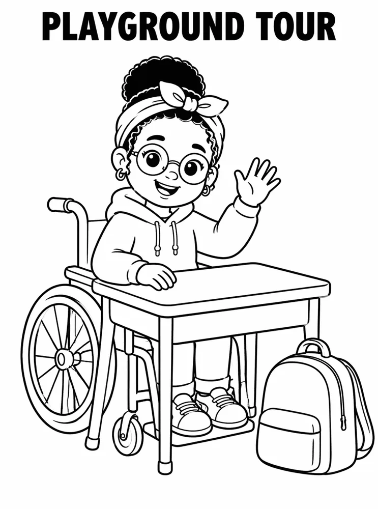 School Places and Campus Tour Playground Tour printable coloring page