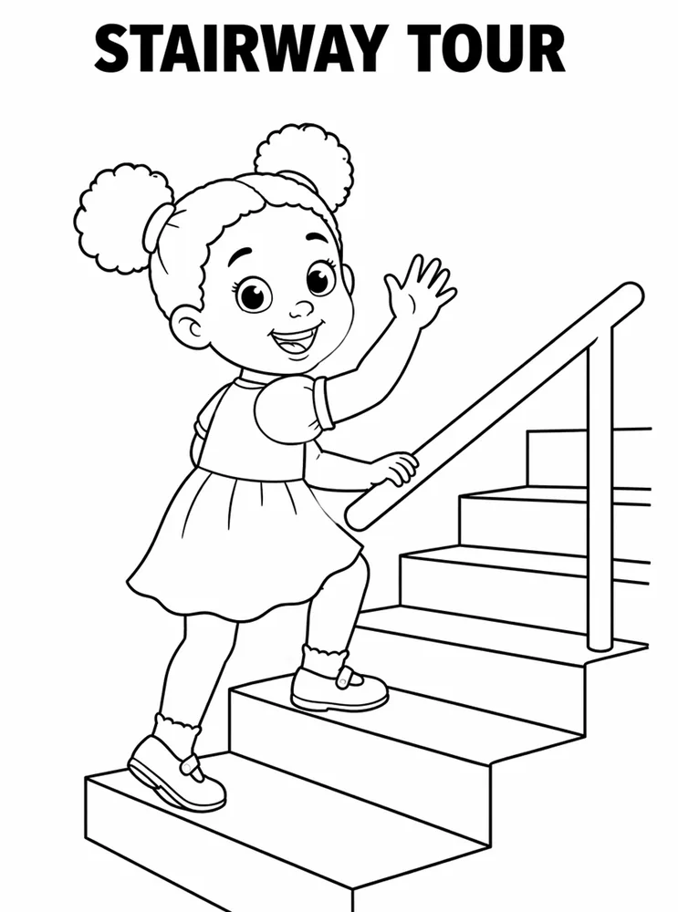 School Places and Campus Tour Stairway Tour printable coloring page