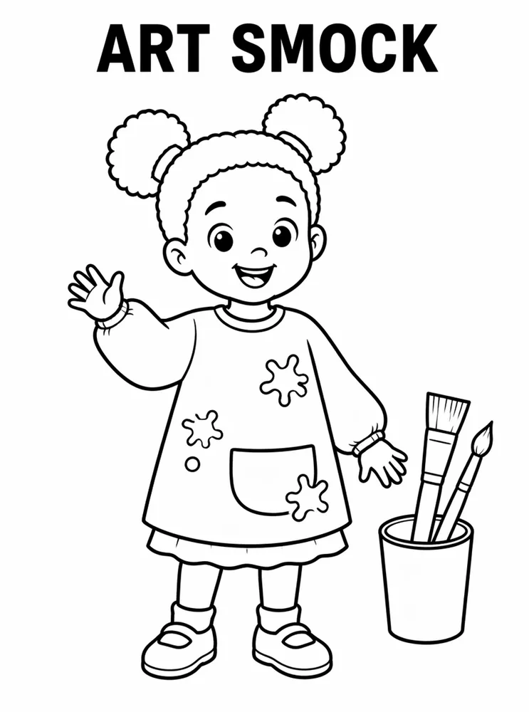 School Specials Days Art Smock printable coloring page
