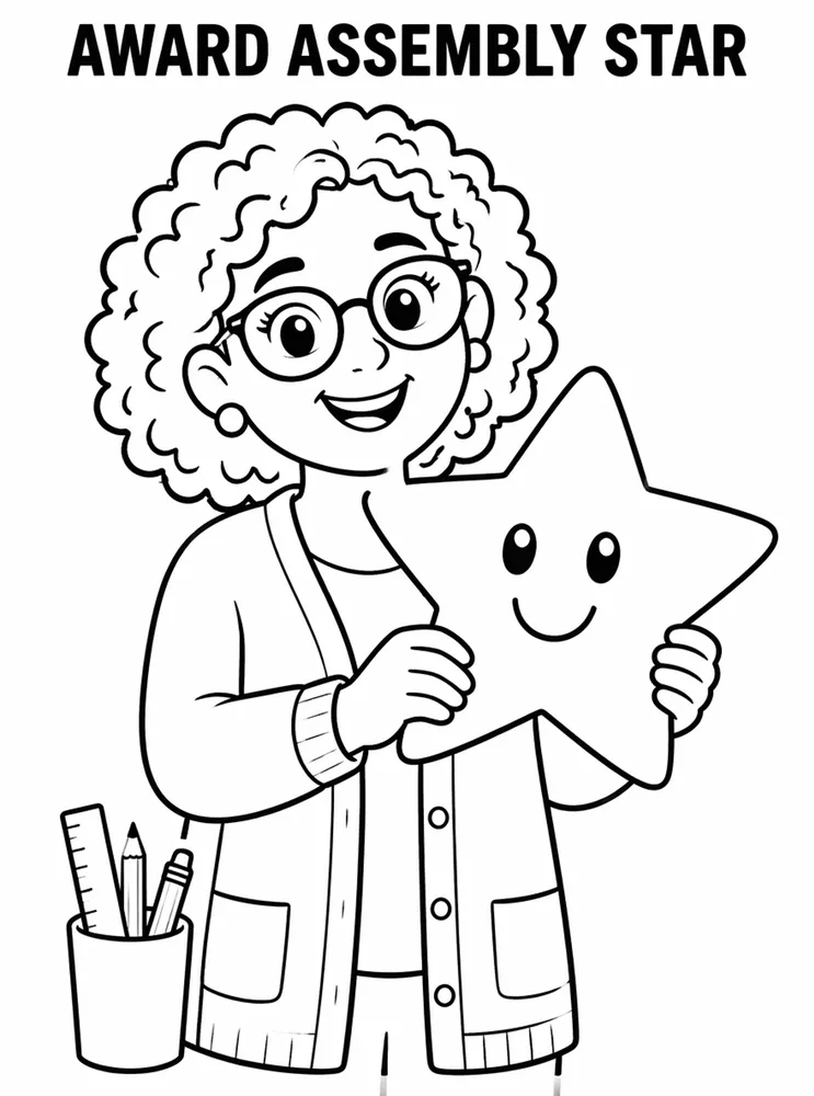 School Specials Days Award Assembly Star printable coloring page