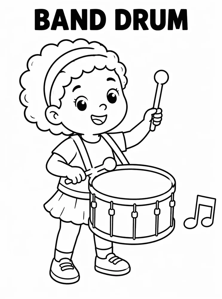 School Specials Days Band Drum printable coloring page
