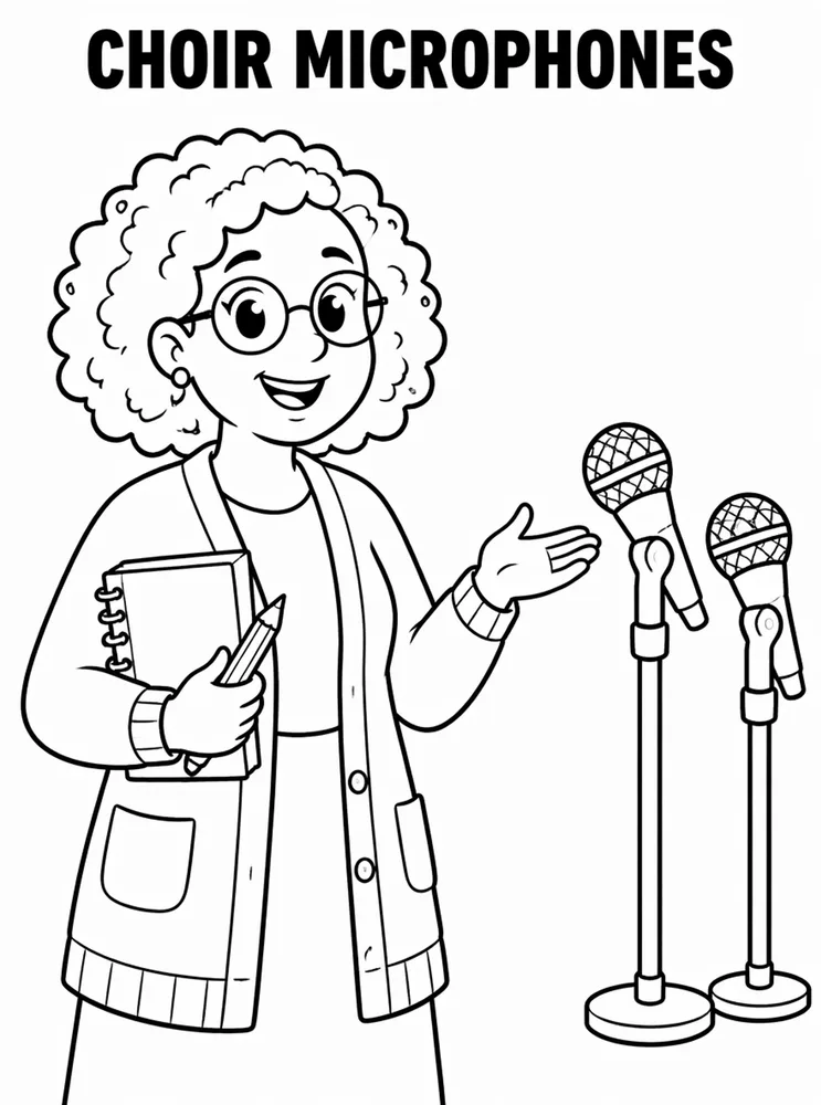 School Specials Days Choir Microphones printable coloring page