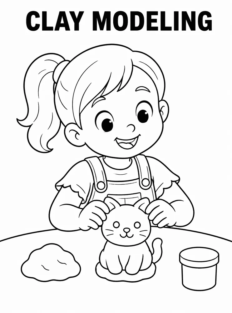 School Specials Days Clay Modeling printable coloring page