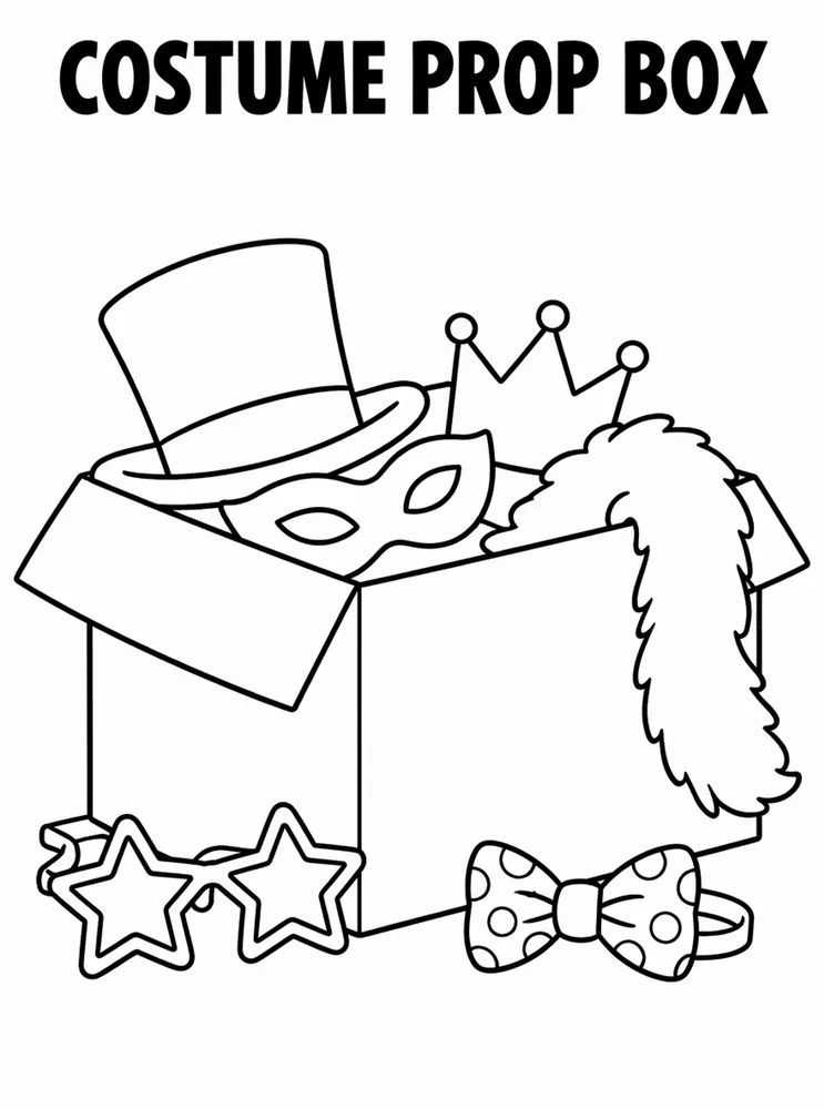School Specials Days Costume Prop Box printable coloring page