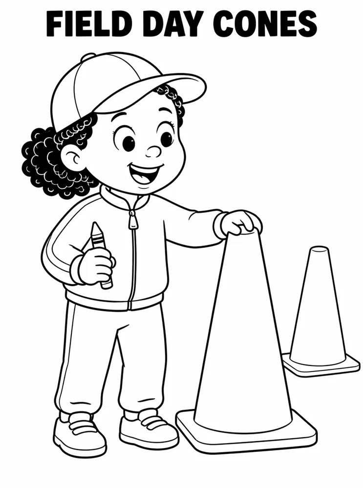 School Specials Days Field Day Cones printable coloring page