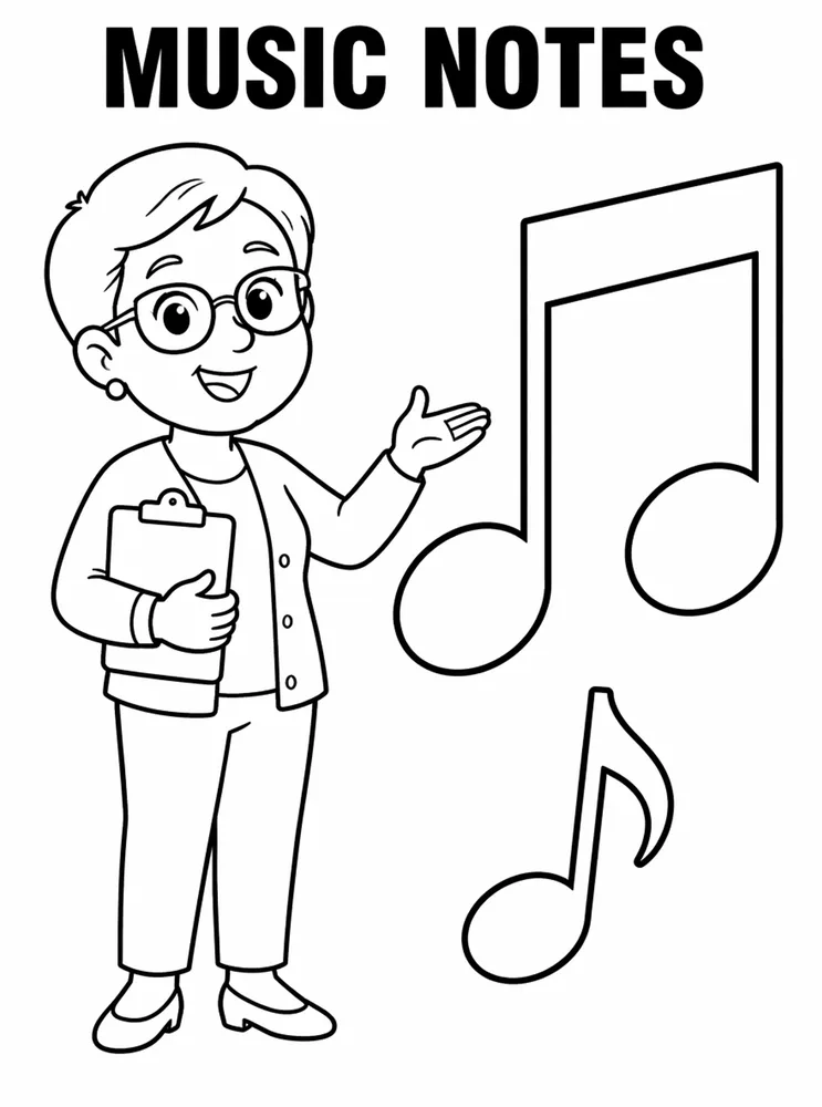 School Specials Days Music Notes printable coloring page