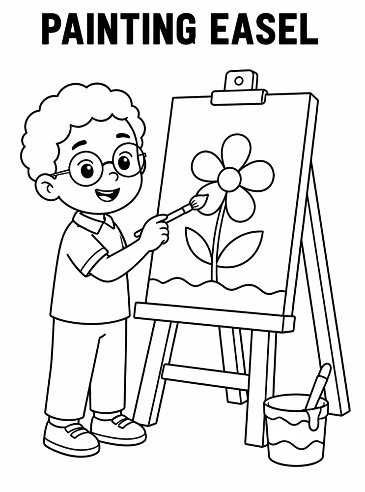 School Specials Days Painting Easel printable coloring page