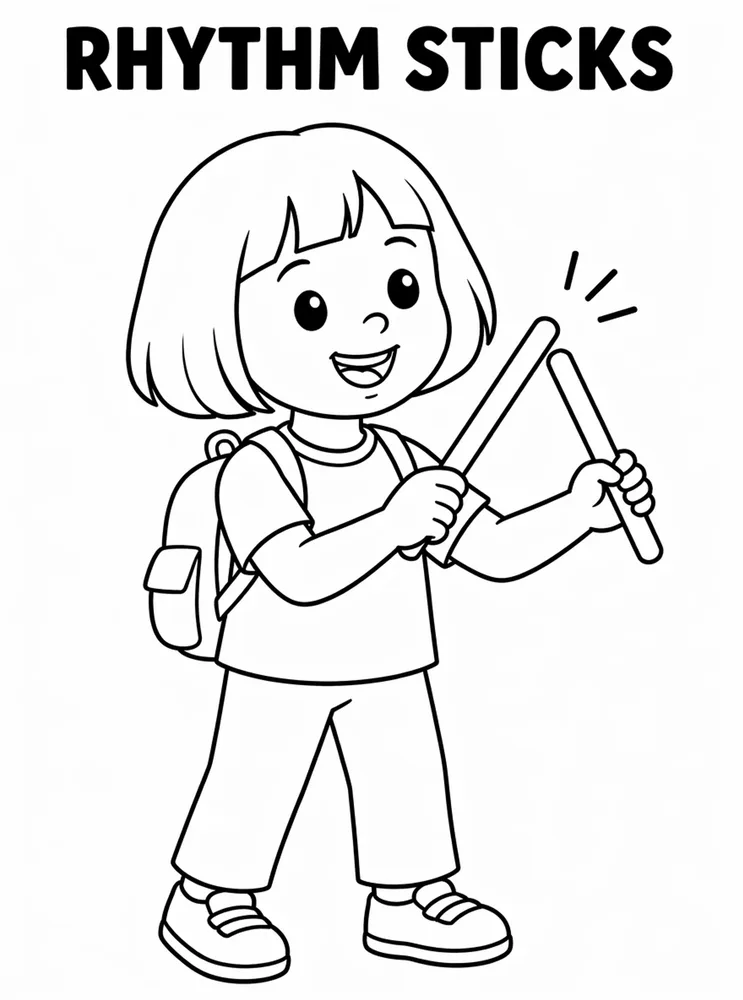 School Specials Days Rhythm Sticks printable coloring page