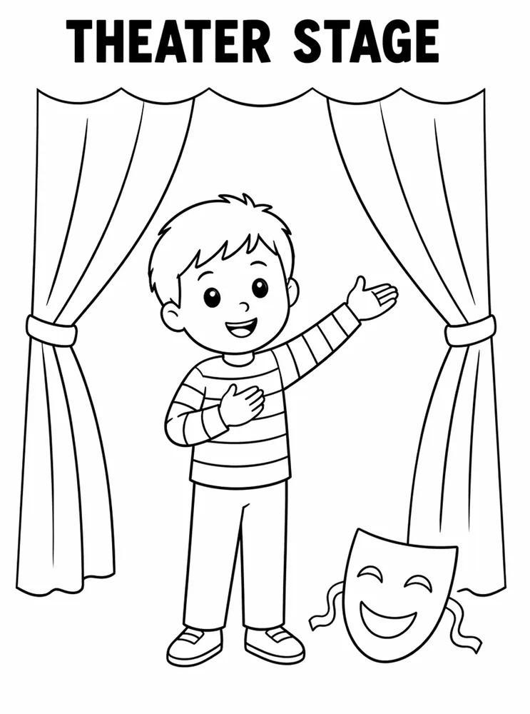 School Specials Days Theater Stage printable coloring page