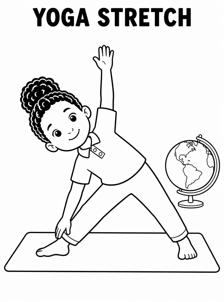 School Specials Days Yoga Stretch printable coloring page
