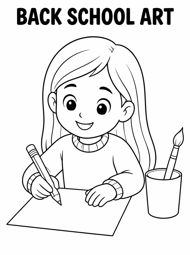 Back to School Supplies Back To School Art Supplies printable coloring page