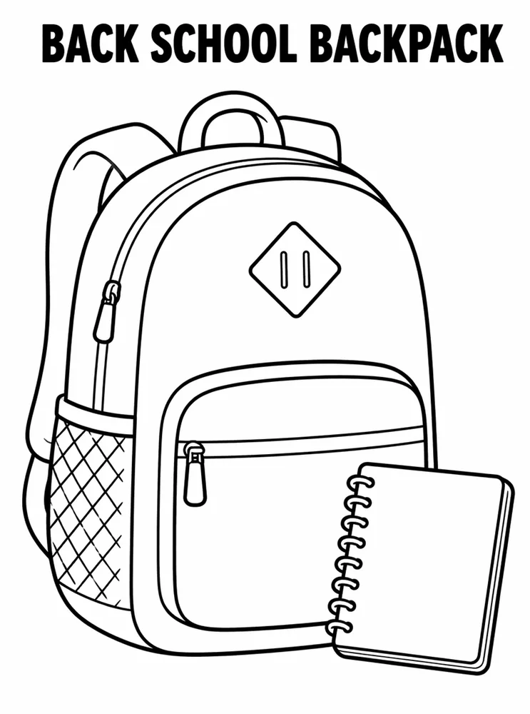 Back to School Supplies Back To School Backpack Tag printable coloring page