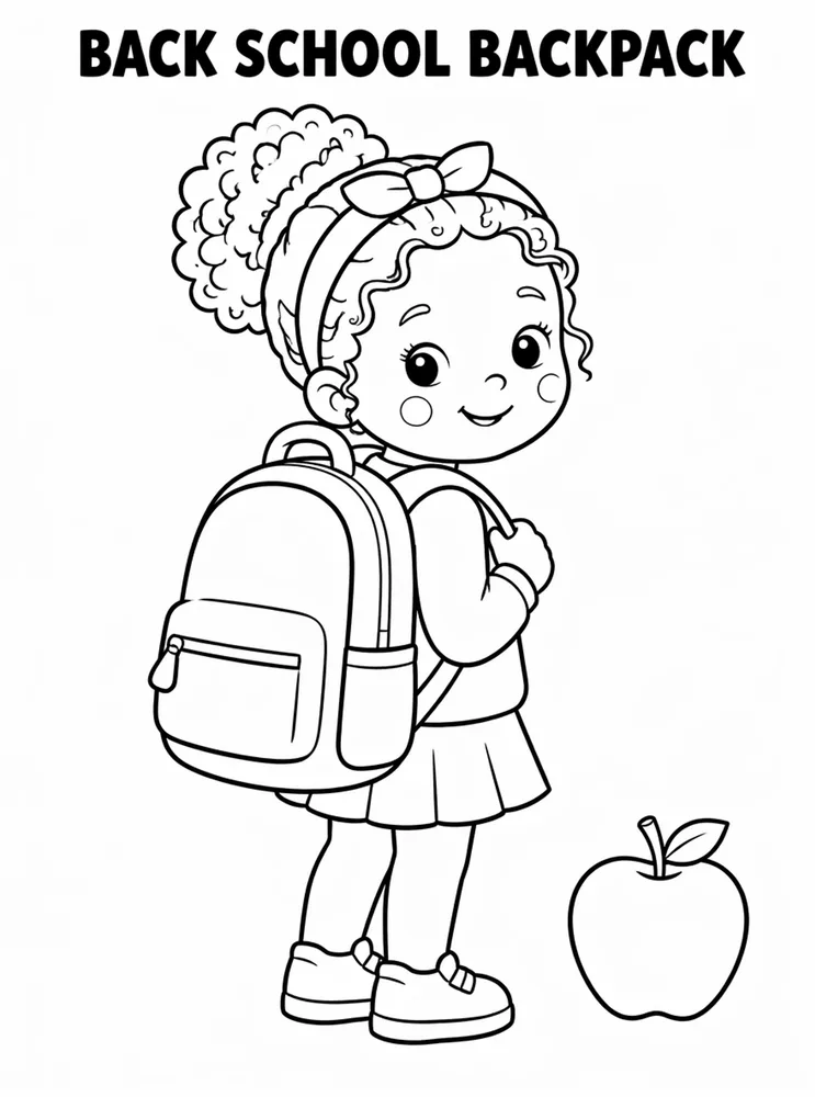 Back to School Supplies Coloring Pages preview: Back to School Supplies Back To School Backpack printable coloring page