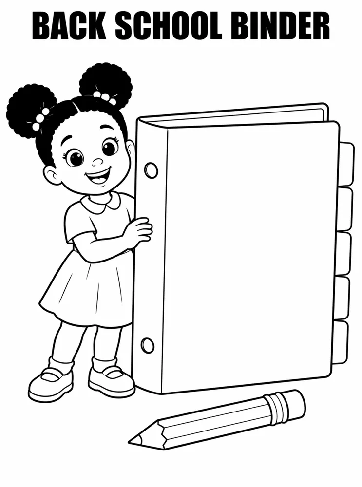 Back to School Supplies Back To School Binder Tabs printable coloring page