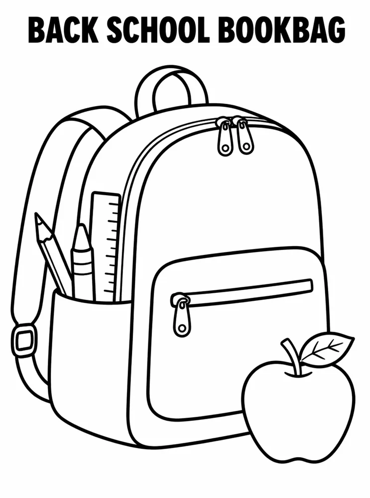 Back to School Supplies Back To School Bookbag With Supplies printable coloring page