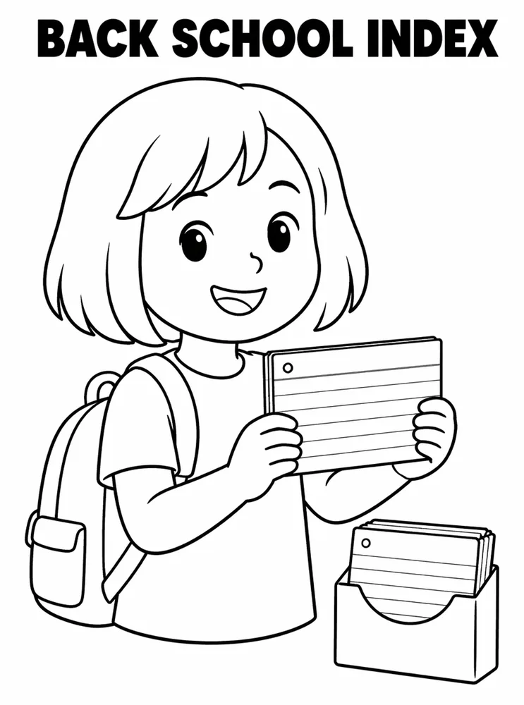 Back to School Supplies Back To School Index Cards printable coloring page