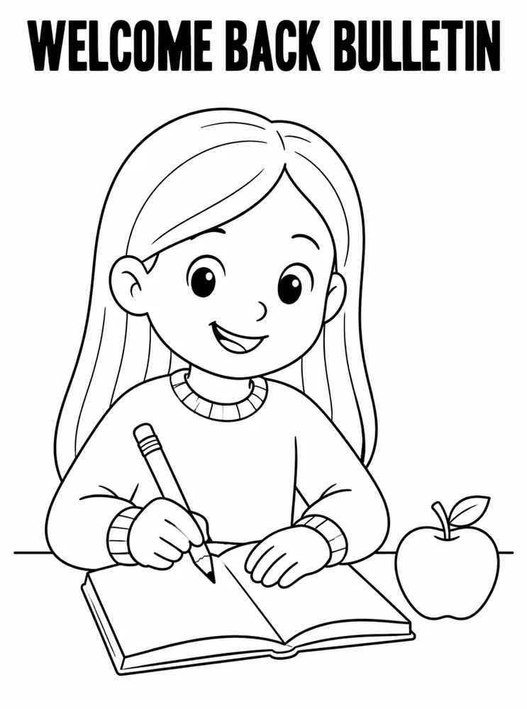 Welcome Back to School Welcome Back Bulletin Board printable coloring page