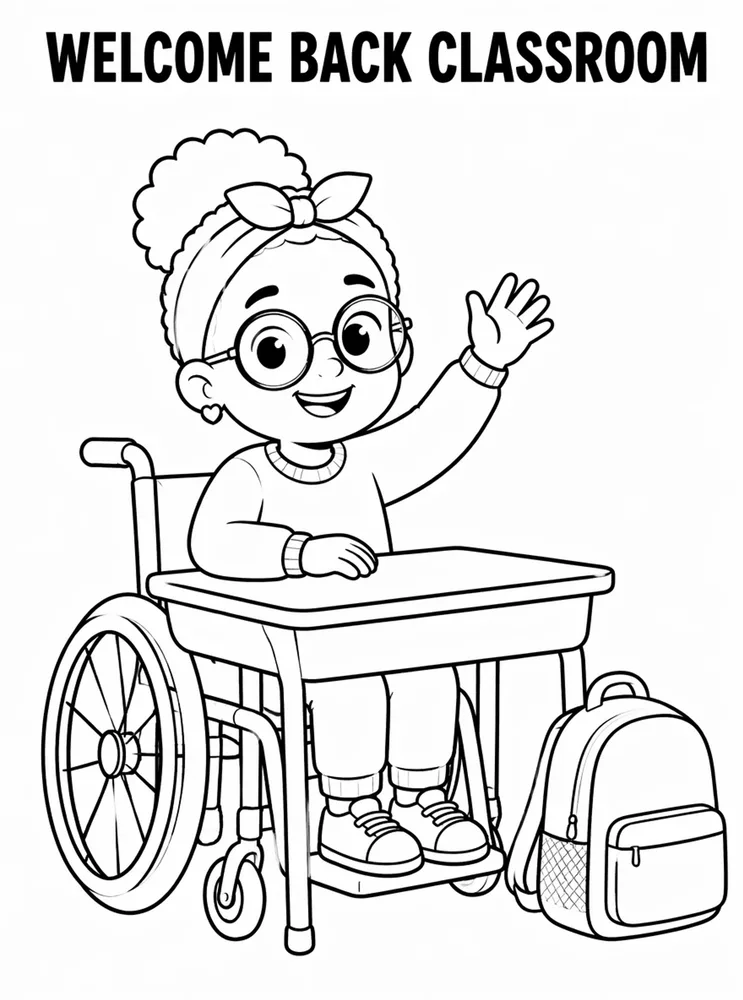 Welcome Back to School Welcome Back Classroom Window printable coloring page