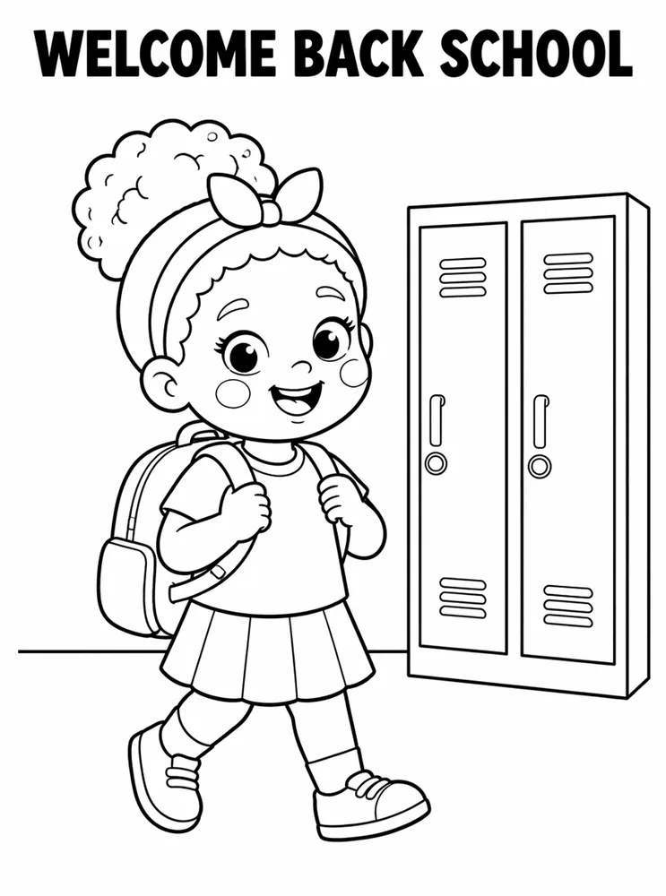 Welcome Back to School Welcome Back School Hallway Banner printable coloring page