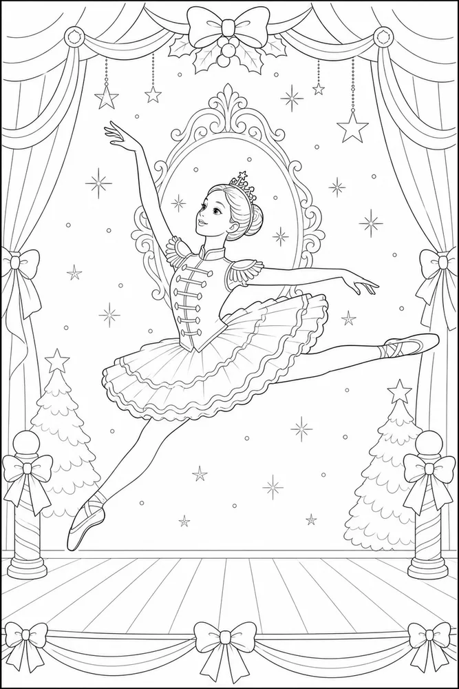Nutcracker Ballerina Nutcracker ballerina gentle leap coloring page
