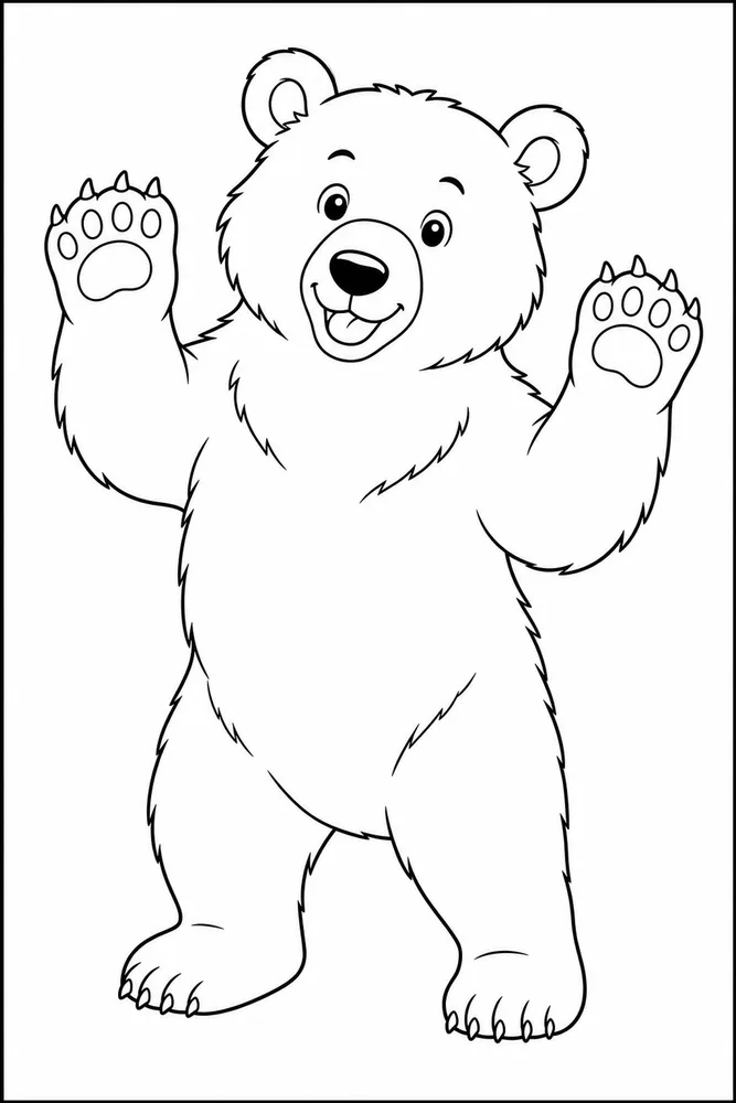 Black Bear Black bear playful paws coloring page