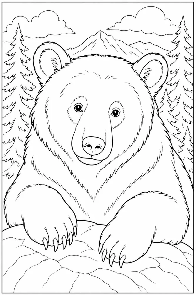 Black Bear Black bear simple close up coloring page