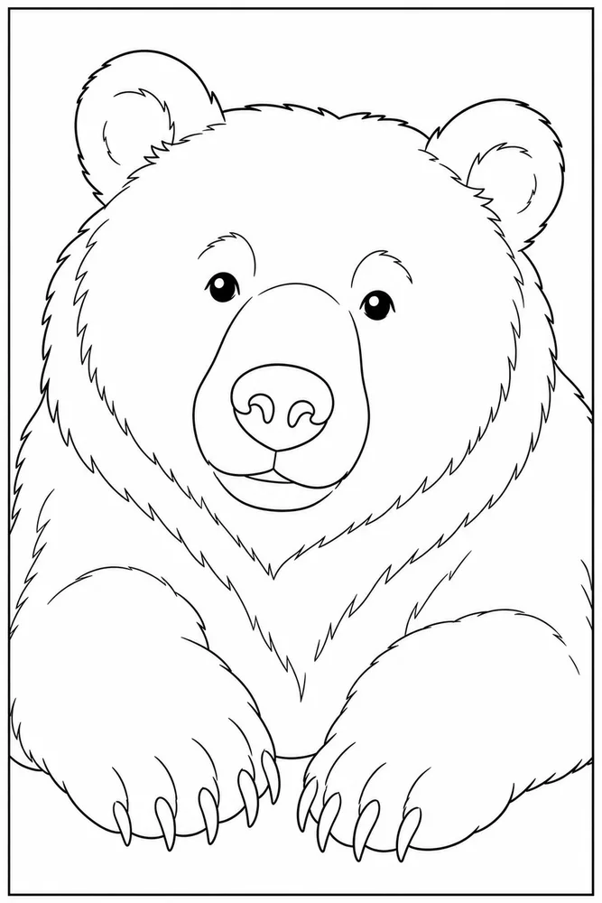 Brown Bear Brown bear simple close up coloring page
