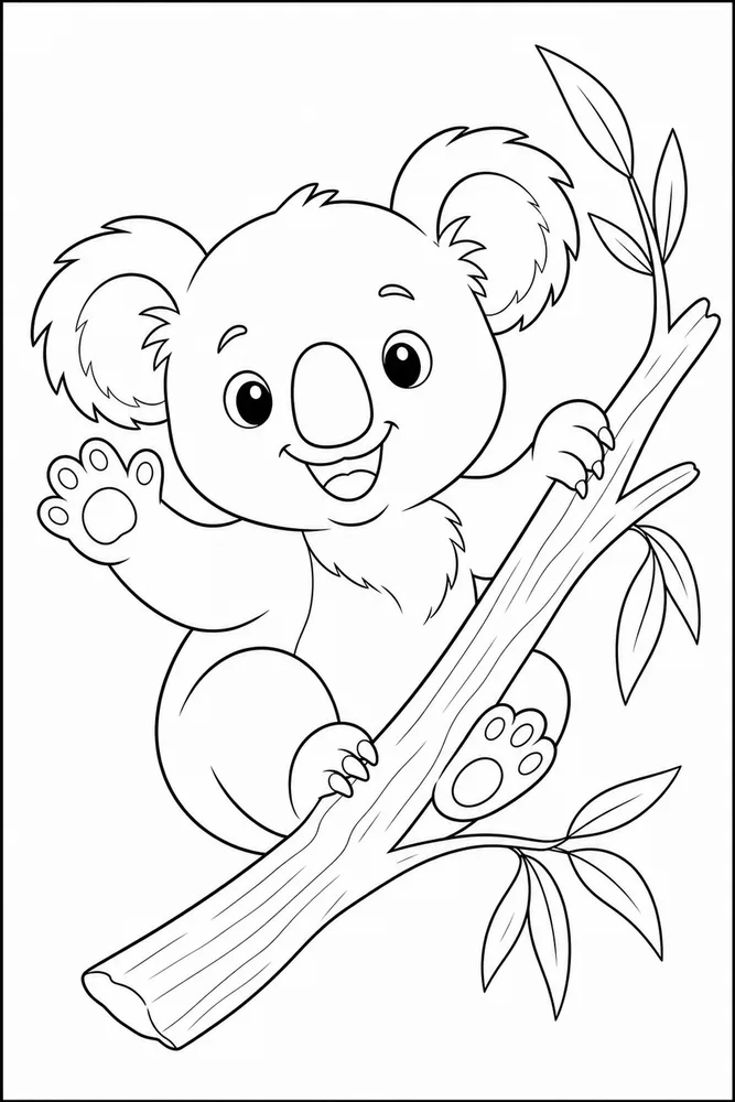 Koala Bear Koala bear playful paws coloring page