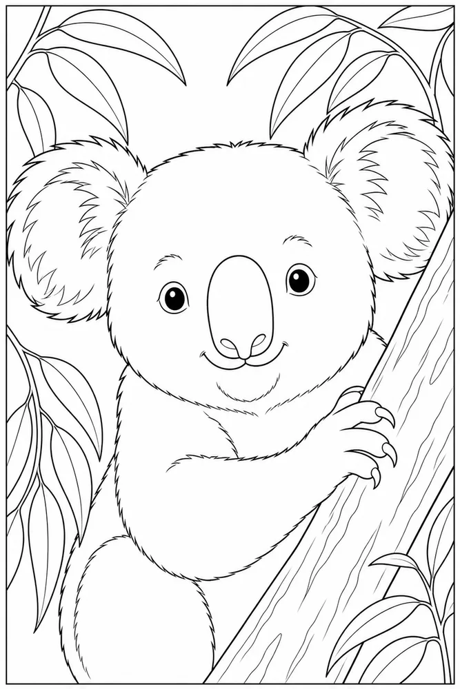 Koala Bear Koala bear simple close up coloring page