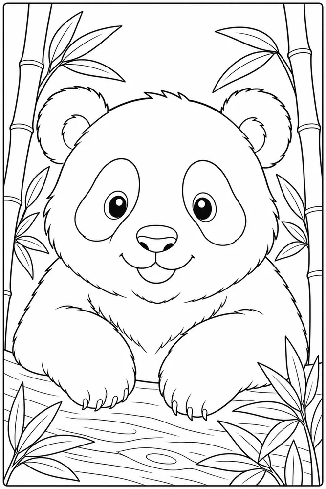 Panda Bear Panda bear simple close up coloring page