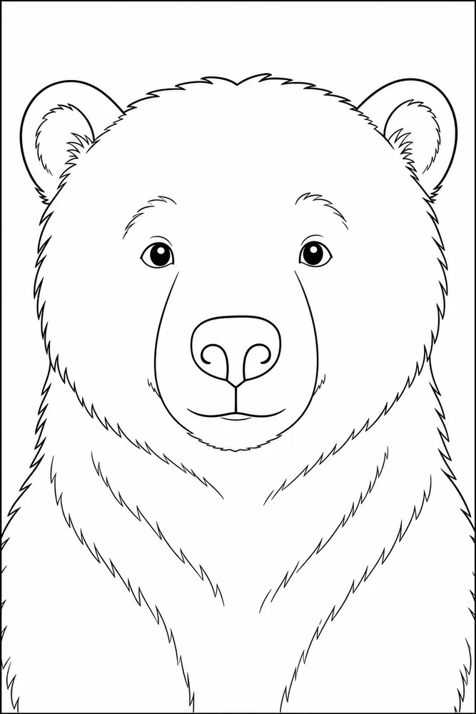 Polar Bear Polar bear simple close up coloring page