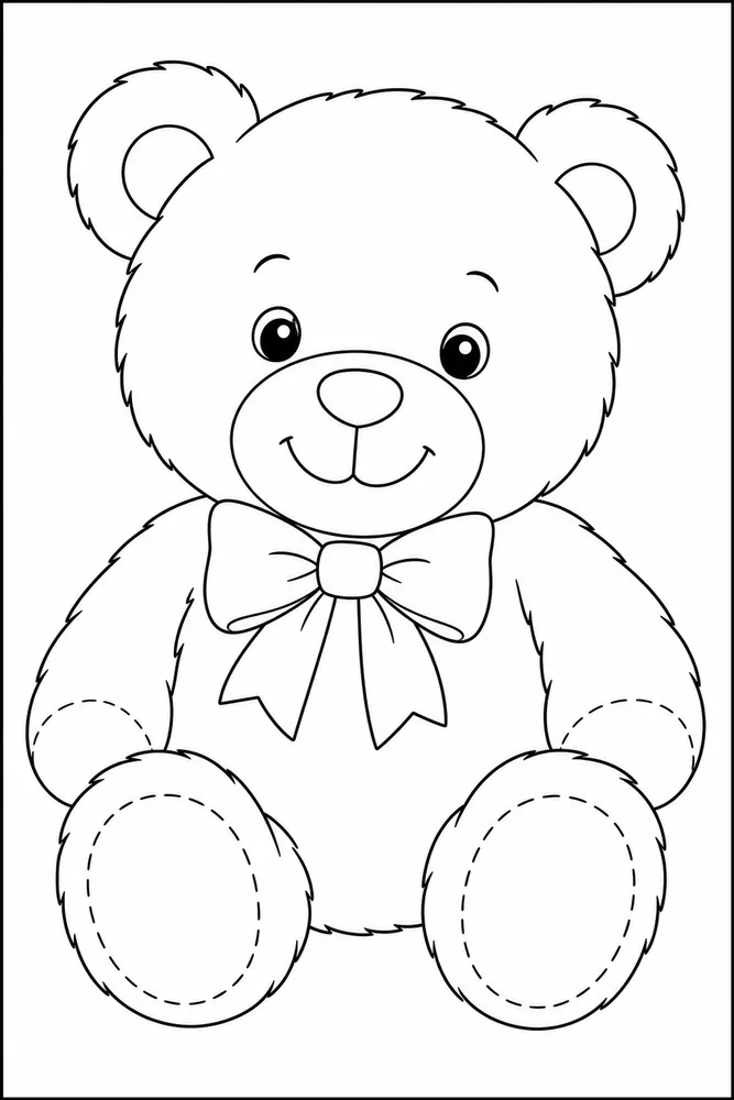 Teddy Bear Teddy bear simple close up coloring page