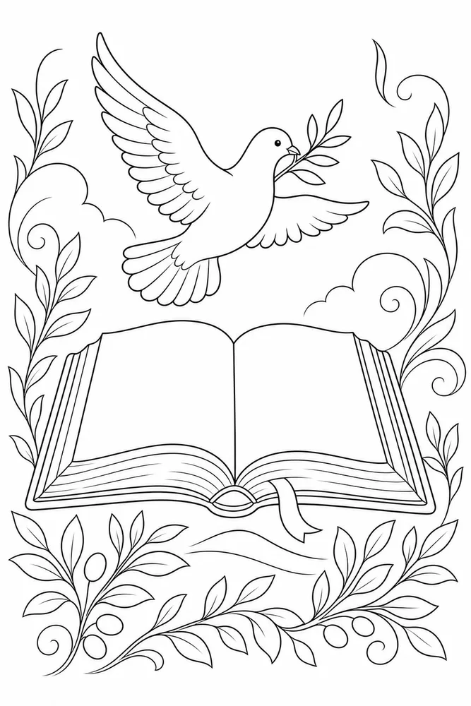Bible for Adults Bible for adults dove and olive branch coloring page