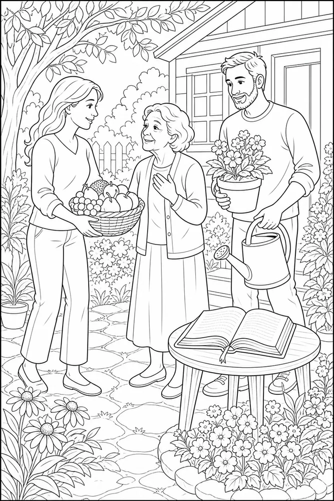 Bible for Adults Bible for adults kindness scene coloring page