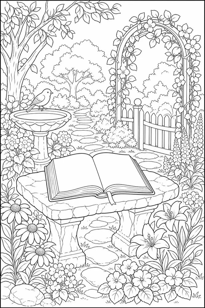Bible for Adults Bible for adults peaceful garden coloring page