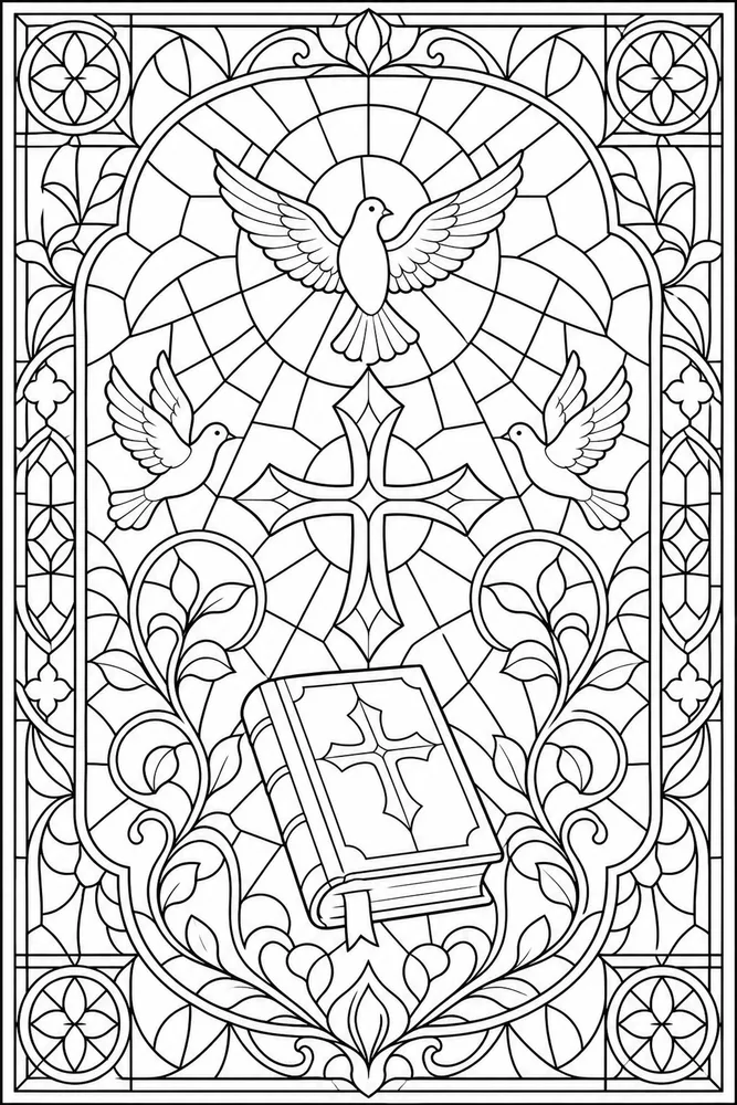 Bible for Adults Bible for adults stained glass pattern coloring page