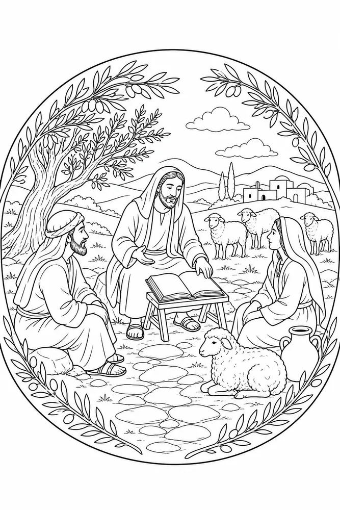 Bible for Adults Bible for adults story circle coloring page