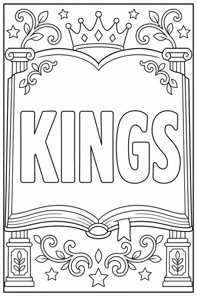 Books of the Bible Kings book frame coloring page