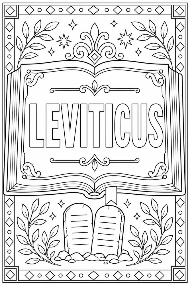 Books of the Bible Leviticus book frame coloring page