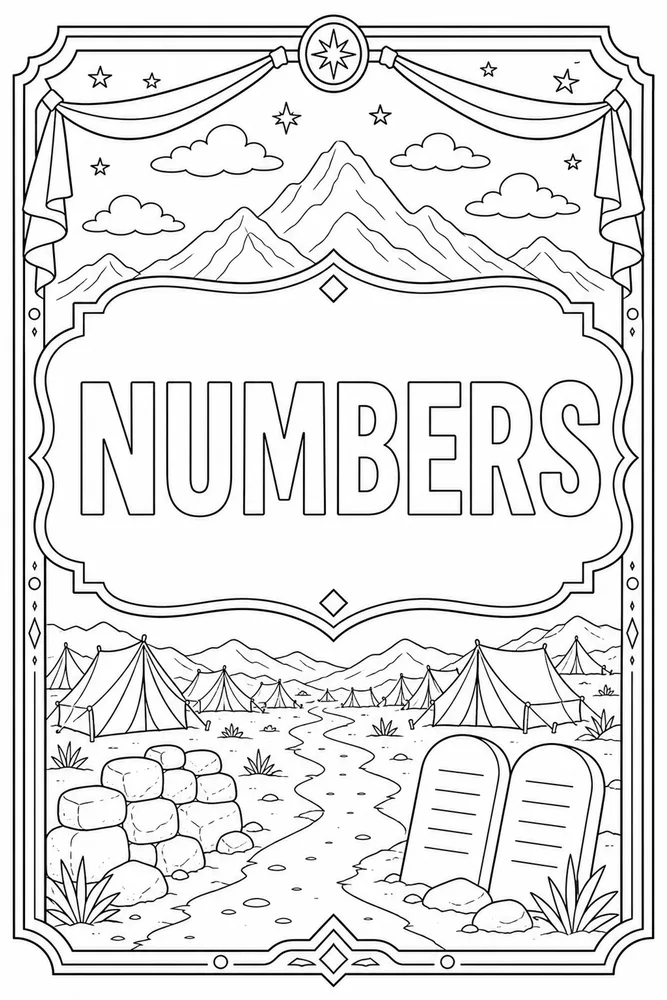 Books of the Bible Numbers book frame coloring page