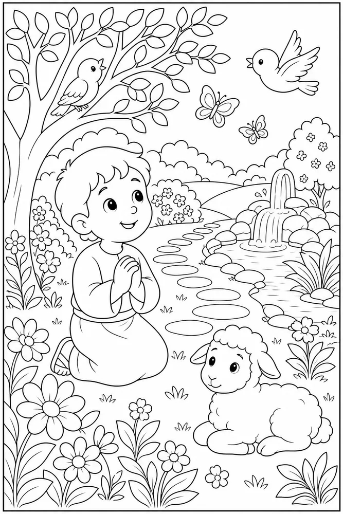 Preschool Bible Preschool bible peaceful garden coloring page