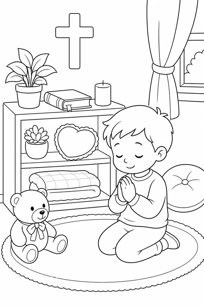 Preschool Bible Preschool bible quiet prayer corner coloring page